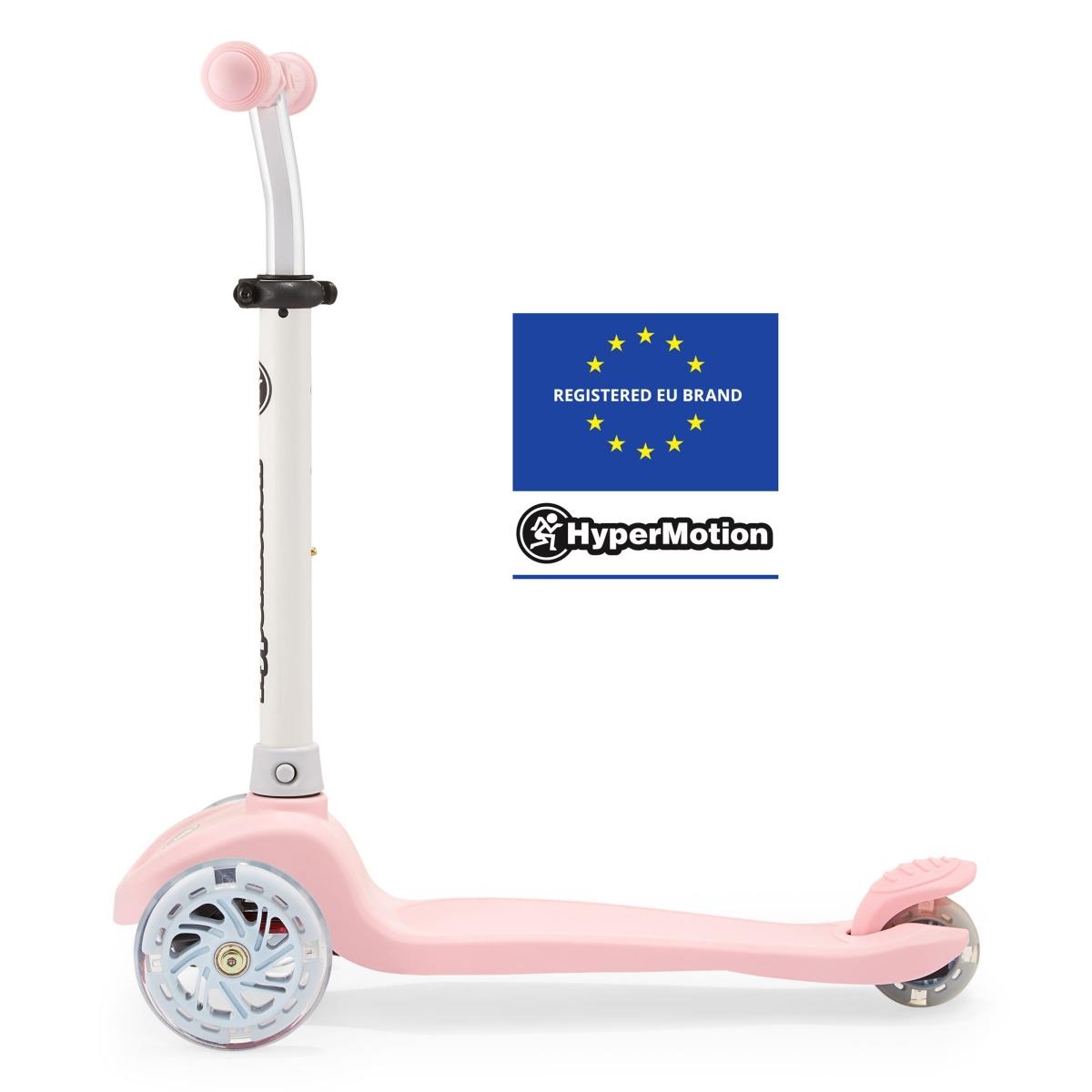 TRINGO trehjulet balancescooter, 3-8 år gammel - pink + lysende LED hjul